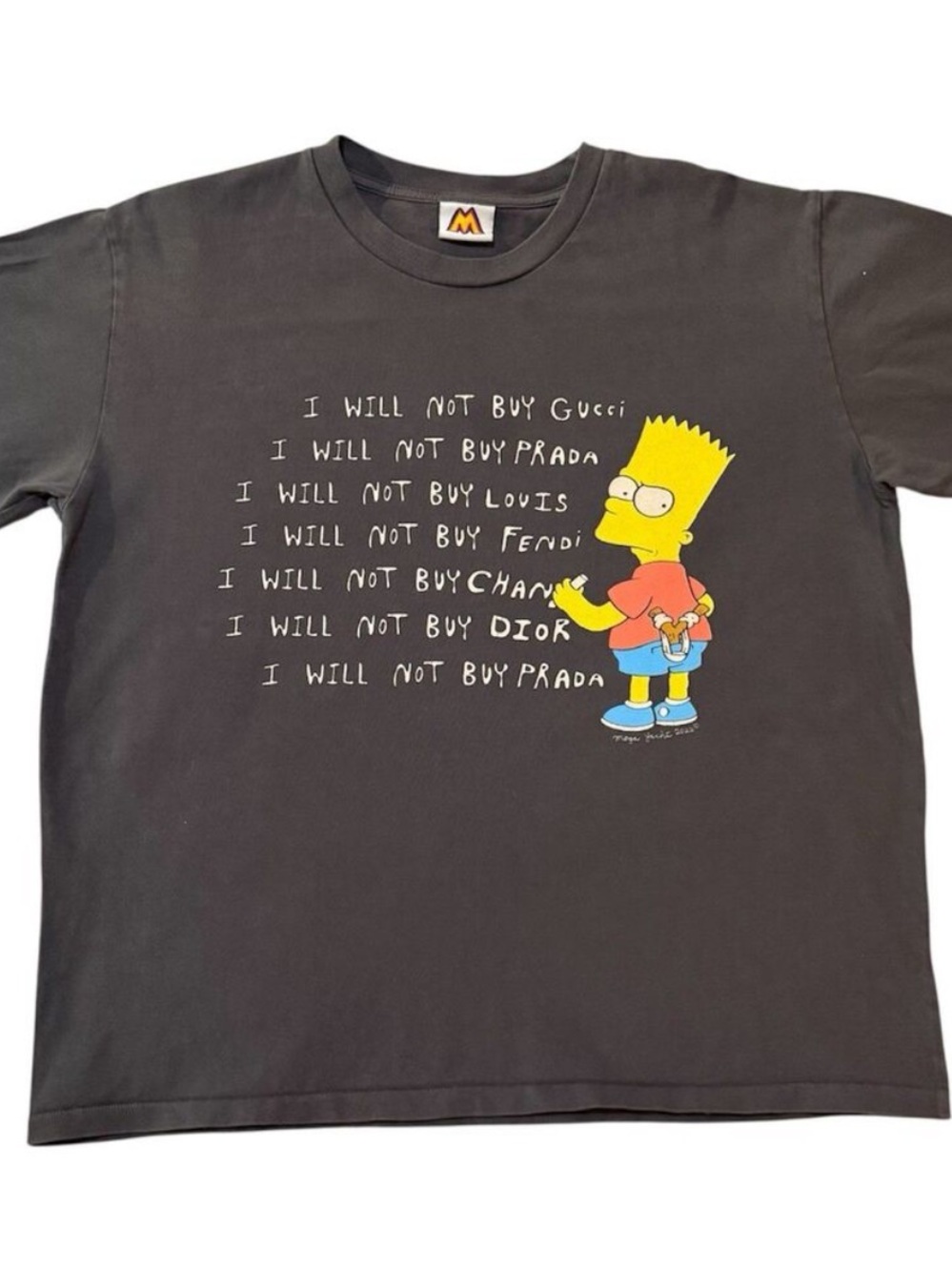 NWT MEGA YACHT BART SIMPSON CHALK BOARD I WILL NOT BUY XXL